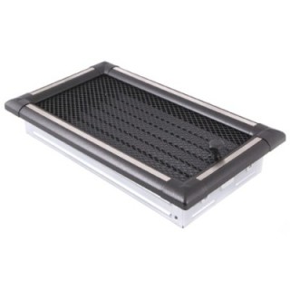 Grille de cheminée EXCLUSIVE
16x32cm à ailettes graphite / inox